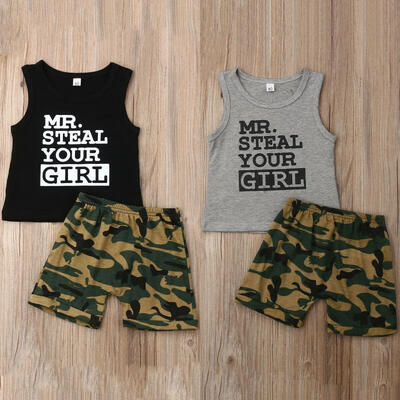 

Kids Baby Boy Camo Outfits Sleeveless Vest TopsShorts Pants Summer Clothes 0-24M