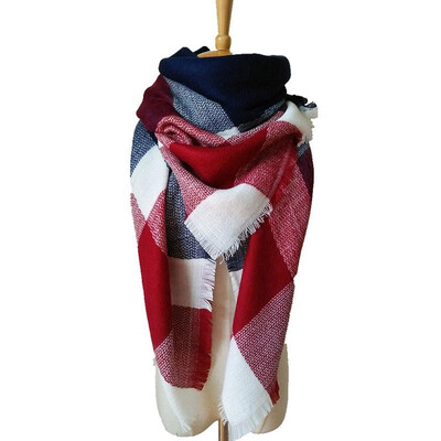 

New Fashion Women Scarf Plaid Checked Long Shawl Faux Cashmere Warm Scarves Pashmina