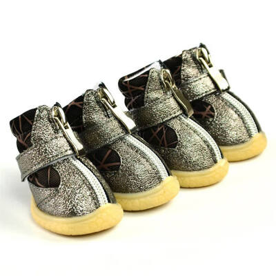 

4 Pcssets Dog PU leather sport Shoes Reflective Winter Waterproof Pet dog Puppy Martin boots non-slip golden retriever rain sho