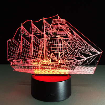 

Yeduo Creative 3D LED Night Light Acrylic Sailing Boat Shape Discoloration Lamp