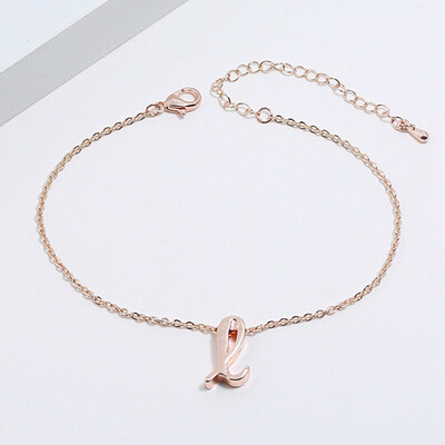 

Initial Bracelet Cursive Letter Bracelet Personalized Jewelry Bridesmaid Funny