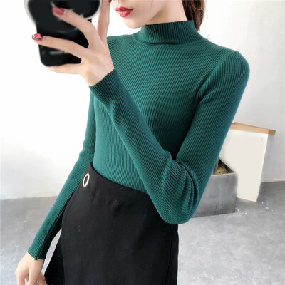 

Womens Sexy Long Sleeve Knitted Tops Warm Shirts Solid Knitwear Slim Fit Sweater