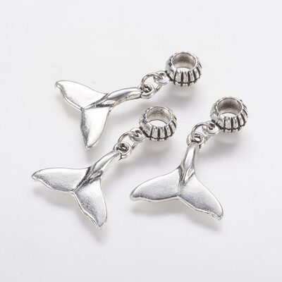 

Tibetan Style Alloy European Dangle Beads Large Hole Pendants Tail Shape Antique Silver 30mm Hole 5mm Pendant 19x19x2mm