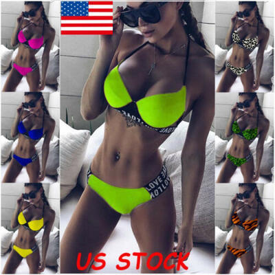 

Women Sexy Push Up Bikini Set Padded Bra Swimsuit Swimwear Bathing Suit Beach US