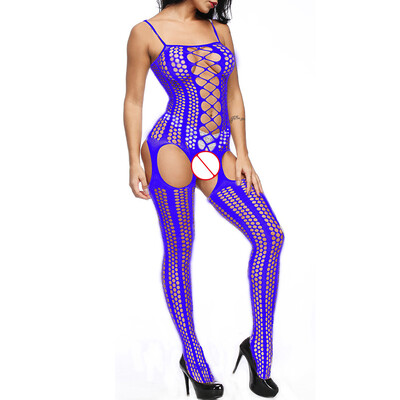 

Ladies Elastic Sexy Slim Fit Bodycon Body Stocking Hollow Out Fishnet Bodysuit