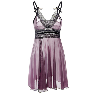 

Lace Trim See Through Plus Size Babydoll