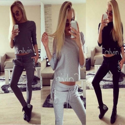 

Hot Women Ladies Tracksuit Hoodies Sweatshirt Pants Sets Sport Wear Suit 2Pcs 1