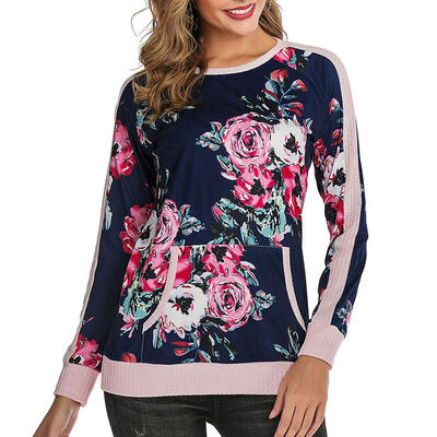 

Cotton T-shirt Women Autumn Long Sleeve O-Neck Print Casual Basic Tops