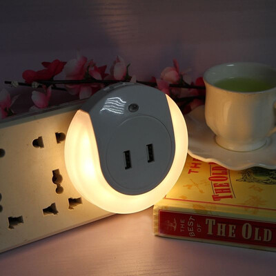 

〖Follure〗Double USB Bedside Charger LED Light Induction Control Night Lamp