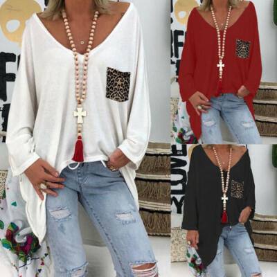 

Plus Size Womens Long Sleeve Blouse Shirt Ladies Plain Baggy Casual Tunic Tops