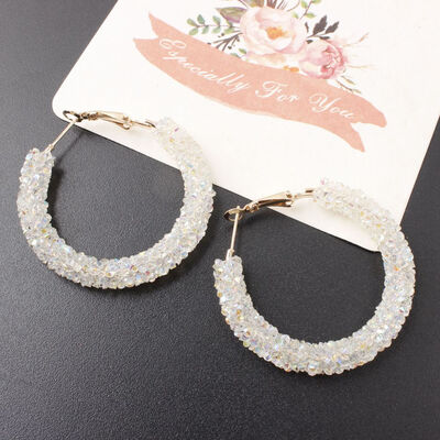 

Fashion Geometric Round Shiny Rhinestone Big Dangle Earring Charm Austrian Crystal Earrings for Women Jewelry Gift