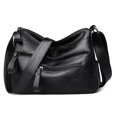 

Solid Color Simple Shoulder Handbags Women Leather Crossbody Satchel Bags