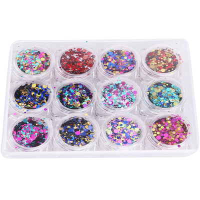 

Shiny Round Ultrathin Sequins Colorful Nail Art Glitter Tips UV Gel 3D