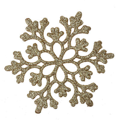 

24pcs Snowflakes Christmas Decor 10cm Plastic Glitter Snow Flake Ornaments