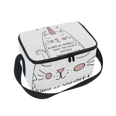

ALAZA Lunch Box Insulated Lunch Bag Large Cooler Cat Unicorn With Motif For Shirt Tote Bag