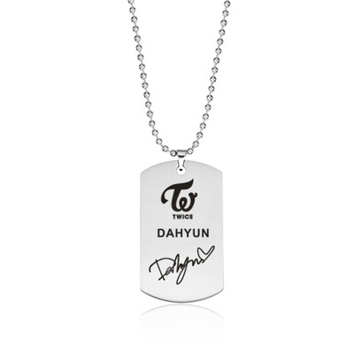 

KPOP TWICE Stainless Steel Tag Signature Lettering Pendant Necklace Boys Girls Couple Necklace Hot Gifts for Fans