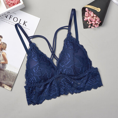 

Womens Bra Lace Floral Padded Bralette Underwear Sexy Lady Bra Back Cross None Closure Intimates