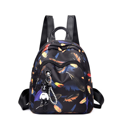 

Double shoulder bag female fashion 100 small backpack soft skin leisure travel large capacity Korean version schoolbag