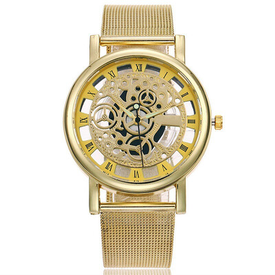

Brand Quartz Mens Sports Student Gold Net Strap Creative Fashion Watch Factory