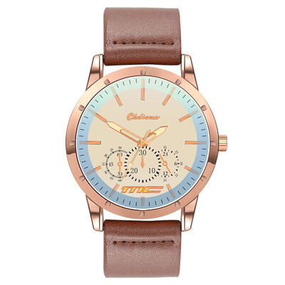 

Gobestart Fashion Leather Mens Quartz Watch Mens Watch Luxury Casual Watch Clock