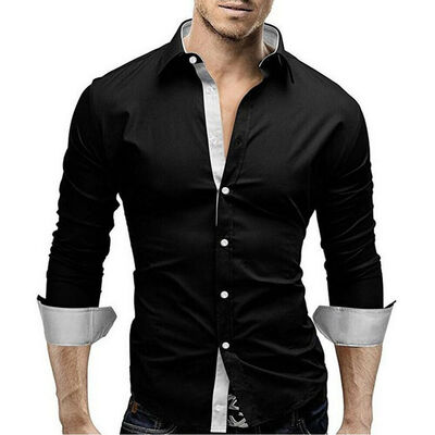 

Fashion Mens Luxury Long Sleeve Shirt Casual Slim Fit Stylish Dress Shirts Tops