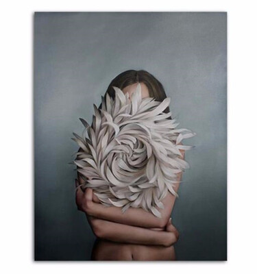 

Sexy Nude Painting Posters&Flowers Feather Women Oil Painting Canvas Wall Pictures for Living Room Home Decoration wholesale