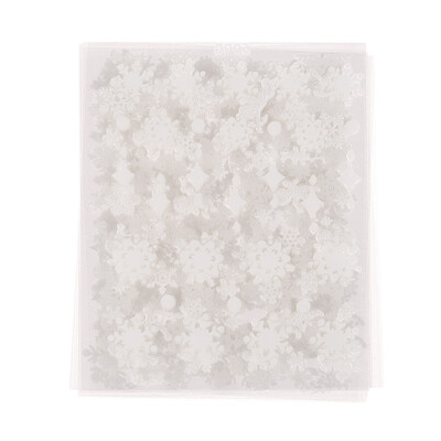 

Christmas WHITE Snowflakes Design Cute 3D Nail Art Stickers Water Transfer