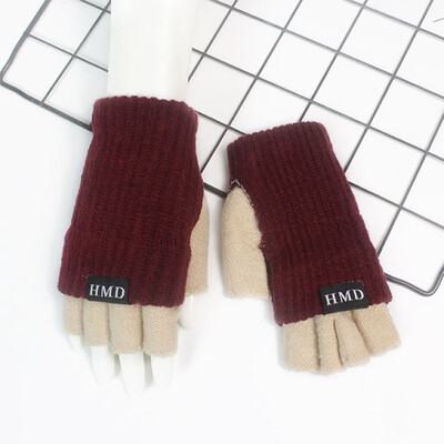 

New Fashion Women Winter Warm Knitted Crochet Gloves Long Fingerless Arm Warmers Gloves Mittens Double Warm Student Gloves
