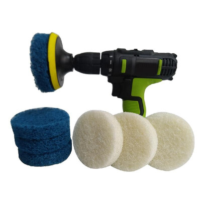 

Power Scrub Pad Cleaning Kit Includes Extra Scrub Pads for Bathroom Kitchen Cleaning