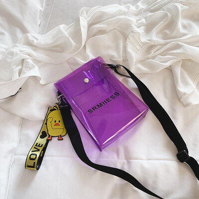 

Bag female 2019 new ins super fire summer Korean transparent jelly shoulder bag student mobile phone Messenger bag