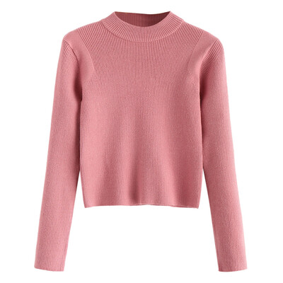 

High Neck Cropped Sweater