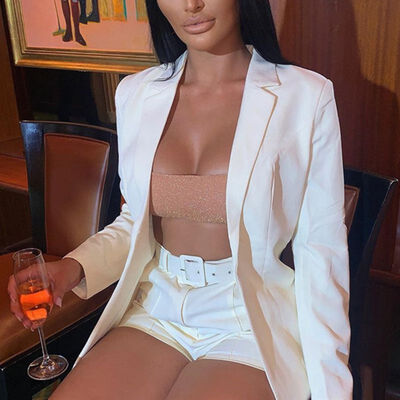 

Autumn Neon Dresses Women Turn-down Collar 2 Piece Sets Elegant Formal Set Long Sleeve High Street Mini Dress With Belt Clothing