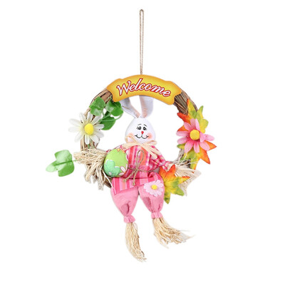 

Easter Scarecrow Wreath Handcraft Home Decoration Christmas Garland Pendent Ornaments Festival Party Hangings Door Hangers