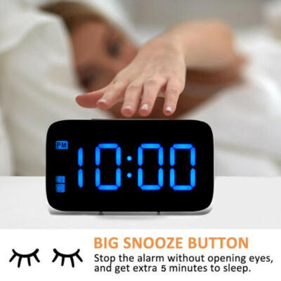 

HOT Digital LED Alarm Clock Big Screen Snooze USBBattery Powered Voice Control