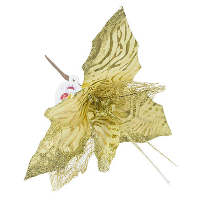 

〖Follure〗Gold Flower Christmas Tree Simulation Flower Ornament Artificial Flower Decor
