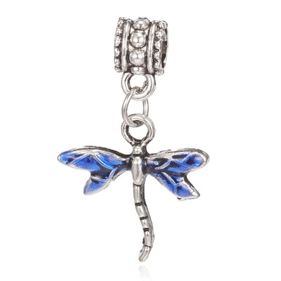 

Alloy Enamel European Dangle Beads Dragonfly Large Hole Pendants Antique Silver 305mm Hole 5mm