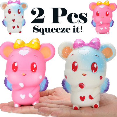 

Siaonvr 2 Pcs WhitePink 15cm Moon Rabbit Slow Rising Squeeze Scented Stress Relieve Toy