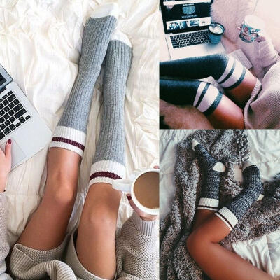 

Women Soft Winter Cable Knit Over knee Long Boot Thigh-High Warm Sock Sockings F