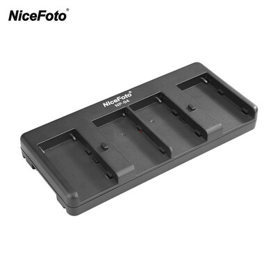 

NiceFoto NP-04 NP-F Battery to V-Mount Battery Converter Adapter Plate 4-slot for Sony NP-F970F750F550 Battery for LED Video Lig