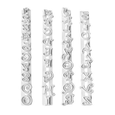 

4pcsSet DIY Letters Number Plastic Press Mold Cake Candy Mould Bake Decor
