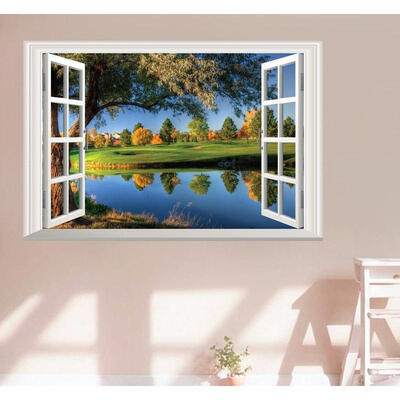 

Nature Landscape Blue Lake Wall Sticker room home Decor DIY Art Decals Mural