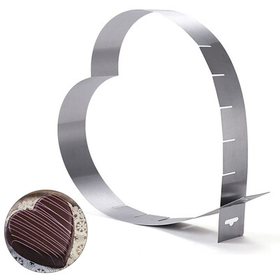 

Stainless Steel Heart Shape Adjustable Cake Mold Cutter DIY Fondant Baking Tool