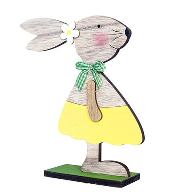 

Wood Easter Rabbit Stand Rabbit Doll Festival Decoration DIY Craft Ornament