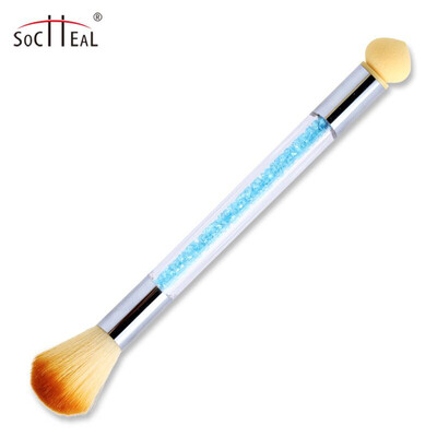 

SOCHEAL Double-ended Nail Brush Nail Painting Drawing Pen Nail Picking Dotting Gradient Pen Sponge Head with Rhinestone Handle
