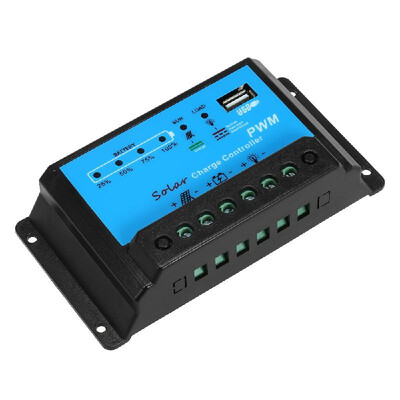 

10A Solar Charge Controller Solar Panel Battery Controller PWM 12V24V Intelligent Regulator with USB 5V