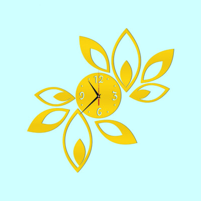 

Gobestart Big Flower Lotus DIY 3D Art Acrylic Mirror Wall Clock DIY Wall Sticker