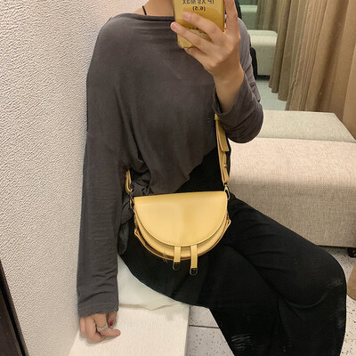 

Xiaock Qixi Limited Baggage Girls Fashion Single Shoulder Semi-circle Saddle Bag Baitie Leisure Slant Bag