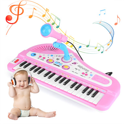 

Kid Electronic Keyboard Piano With Microphone 37 Keys Educational Instrument Toy Baby Gift Kid Electronic Piano