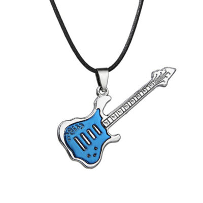 

Fashion Stainless Steel Guitar Necklace pendant Jewelry Accessories Pop Music Festival Choker Necklace