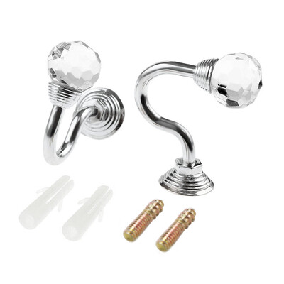 

Gobestart 2 x Crystal And Chrome Tie Back Hooks - Ideal For Designer Fabric Curtains